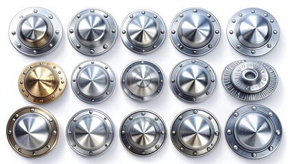 Metal Shield Collection on White