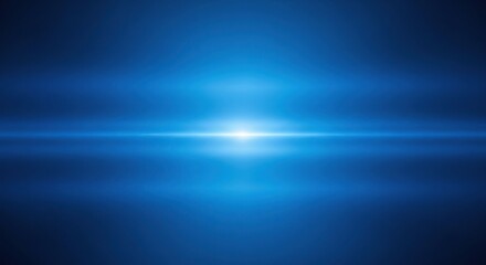 Obraz premium Futuristic blue light beam in dark gradient background