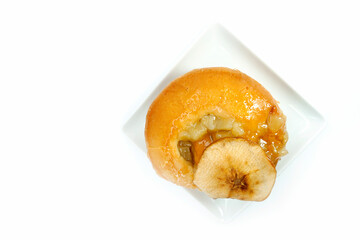 Apple Brioche soft bread with apple jam, a delicious dessert.