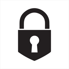 lock icon silhouette on white background