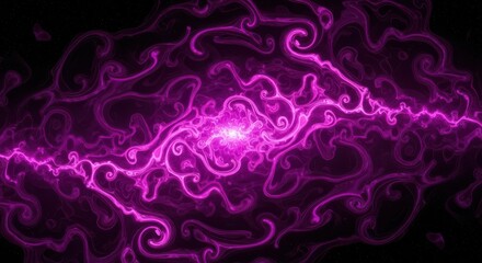 Vibrant Purple Energy Swirls Against Dark Cosmic Background