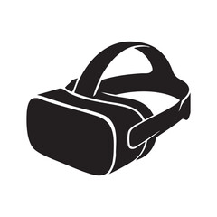 Sleek Black Virtual Reality Headset Illustration Modern Technology and Immersive Gaming Experience Device Cutting Edge Design Innovation
