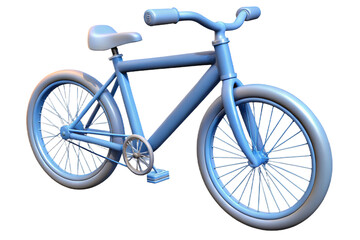 Obraz premium 3d blue bicycle model isolated on transparent background for design projects isolated on transparent background