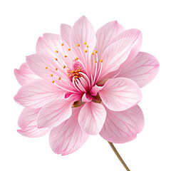 Beautiful pink flower with delicate petals on a black background for floral design inspiration