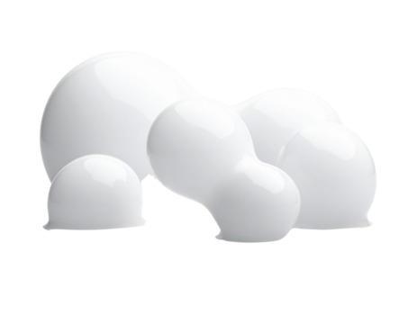 Minimalist Organic Fluid Shapes in 3D PNG