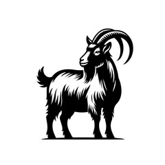 Grazing Goat Vector Illustration – Rural Farm Animal Design