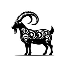 Majestic Goat Vector Illustration – Farm and Wildlife Animal Design