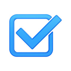 check mark icon,
3D Blue Check Mark Icon – Glossy Tick Inside Square Box
