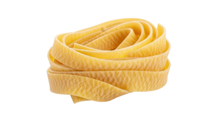 Single serving of raw tagliatelle nest isolated PNG with Transparent Background