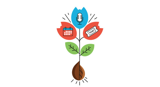 Grow your creative event and promote ticket sales using a podcast plan the date and watch the results blossom into something big!, Generative AI.
