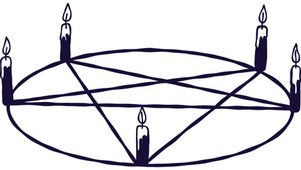 Pentagram Candles Illustration