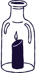 Bottle Candle Illustration