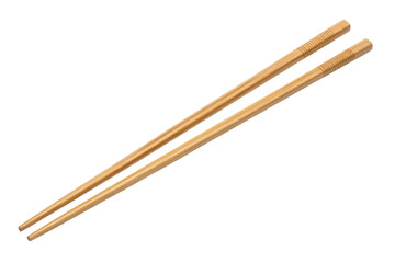 Elegant bamboo chopsticks isolated on white background perfect for Asian cuisine dining experience
