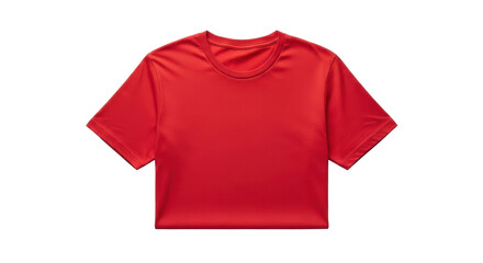 Red crew neck t-shirt apparel isolated PNG with Transparent Background