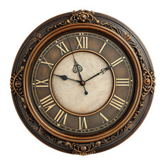 Elegant vintage wall clock with roman numerals showcasing intricate design and classic decor style