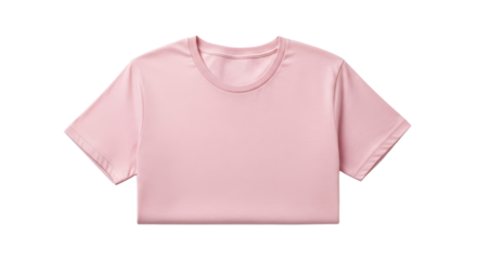 Pink crop top t-shirt mockup for fashion and apparel design isolated PNG with Transparent Background