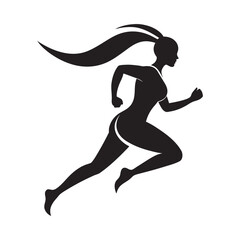 silhouette of a woman running