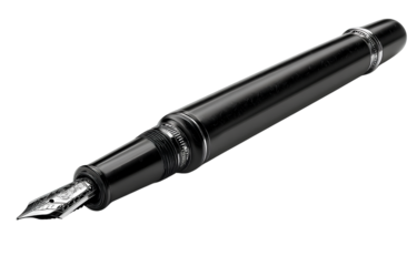 a black pen with silver accents, a vector illustration on a transparent backgroundv.png