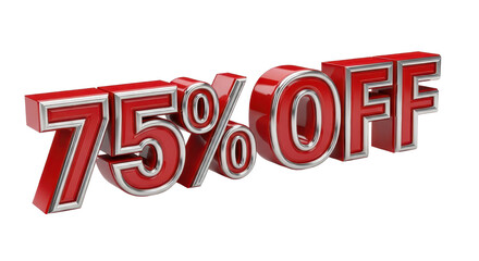 75% OFF promotional sale offer isolated PNG with Transparent Background