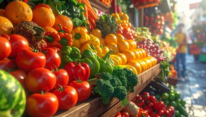 vegetables on market stall