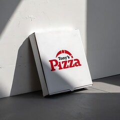 Pizza Box Leaning Against Wall Dramatic Studio Shadows
