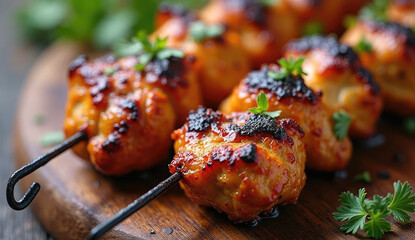 Deliciously Grilled Chicken Skewers with Herbs