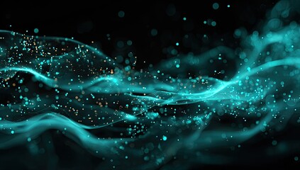 Abstract teal digital wave pattern.