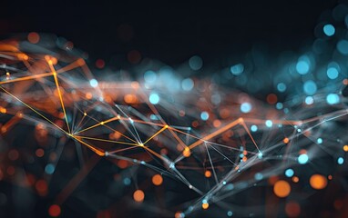 Abstract Network Connections Digital Art.