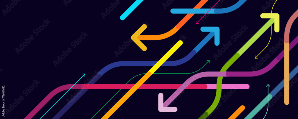 Canvas Prints abstract colorful neon background with arrows design