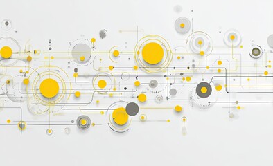 Abstract Network Design with Yellow Circles.