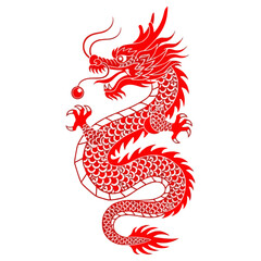 Majestic Red Dragon - A Symbol of Power and Prosperity.