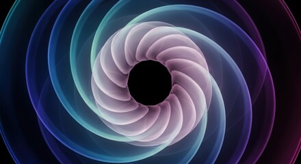 Vibrant abstract spiral with colorful swirling patterns and light effects