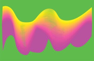 Abstract Wavy Gradient Flowing Lines on Green Background blue bright