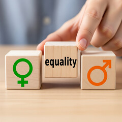 Gender equality concept, equal rights for men and women