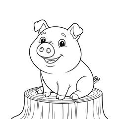 Adorable Pig Coloring Page A Fun Book Activity for Kids and Adults Alike
