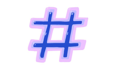 A Bubble-style pastel hashtag 