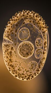 Close-up microscopic view of a parasitic organism.