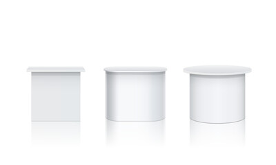 Promotion counter, Retail Trade Stand Isolated on the white background. MockUp Template For Your Design. Vector illustration.