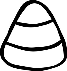 Minimalist Candy Corn Icon black and white doodle outline hand drawn