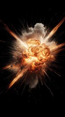 Explosion with smoke and sparks