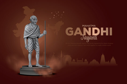 creative vector design for gandhi bapu birthday or jayanti post. 2nd october.