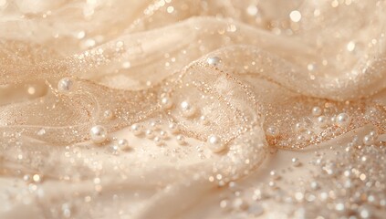 Fototapeta premium A piece of fabric with a lot of pearls on it