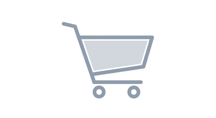 A simple, minimalist icon representing a shopping cart, often used in e-commerce and online retail contexts.