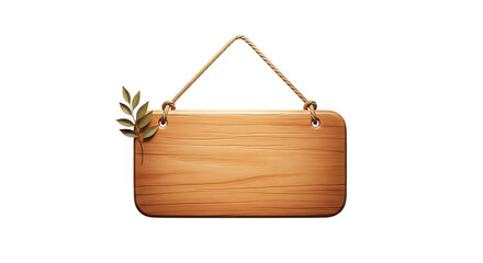 Wooden plaque with laurel wreath and text space isolated on transparent background