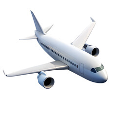 3D Modern white jet airplane flying 