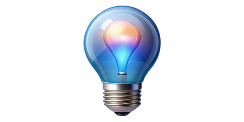 Fototapeta premium A stylized blue lightbulb with glowing core representing ideas and innovation