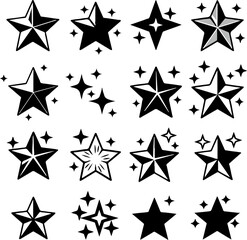 sparkling star icon illustration, shining icon vector