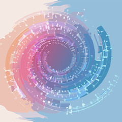 Obraz premium Whirlwind of Pixels A Swirling Vortex of Digital Light and Abstract Shapes