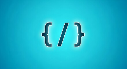 Minimalist code syntax symbols against azure background for developers