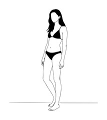 woman in black lingerie line art